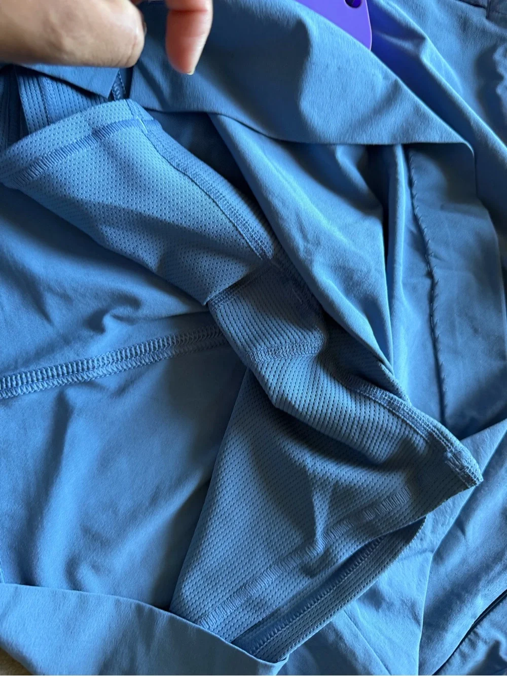 Athleta Light Blue Athletic Skort with Zip Pockets - Picture 4 of 16